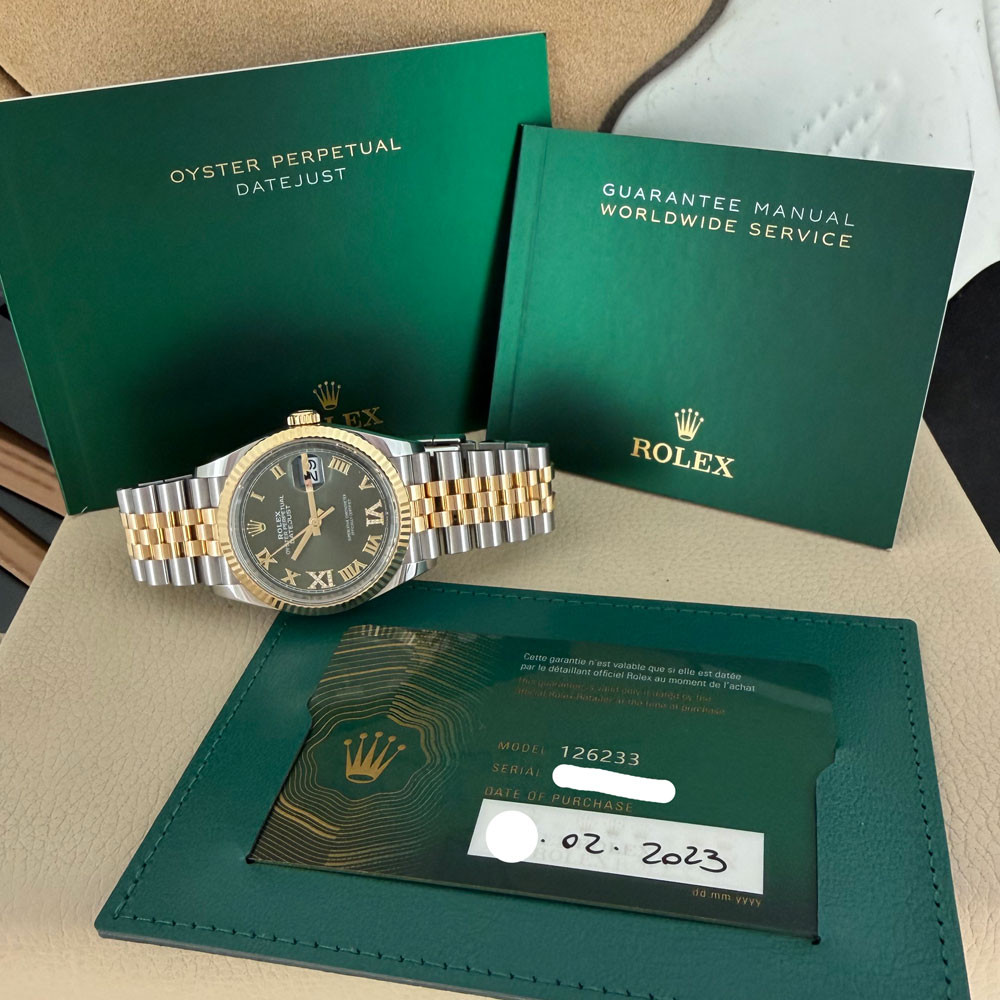 Rolex Datejust Olive Green Jubilee Diamonds 126233 1