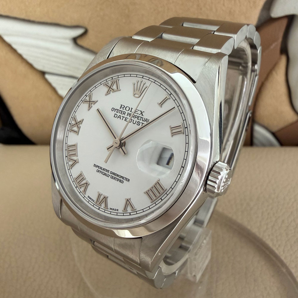 Rolex Datejust White Romans Dial 16200 2