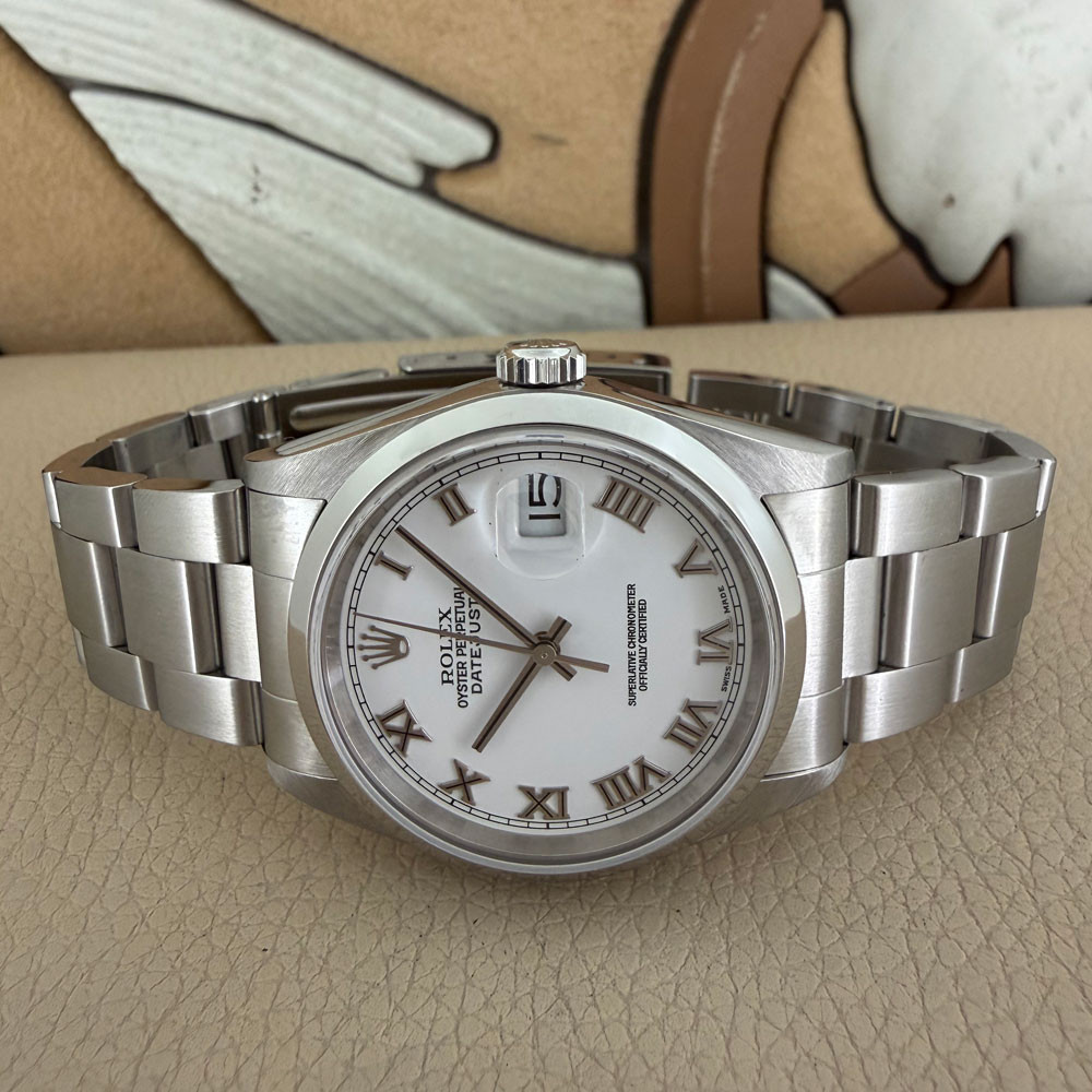 Rolex Datejust White Romans Dial 16200 7