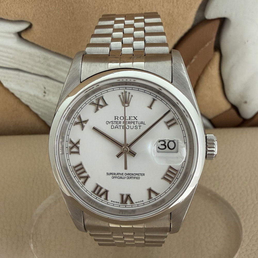 Rolex Datejust White Romans Dial 16200 0