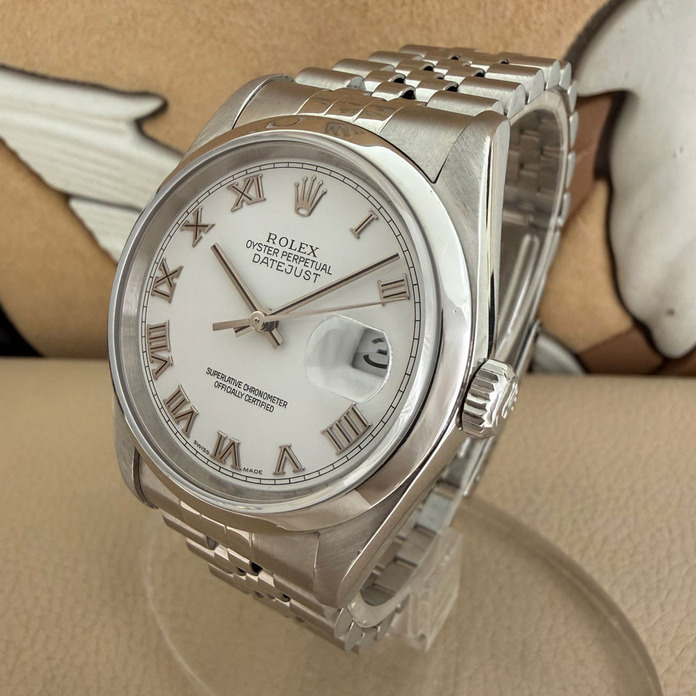 Rolex Datejust White Romans Dial 16200 1