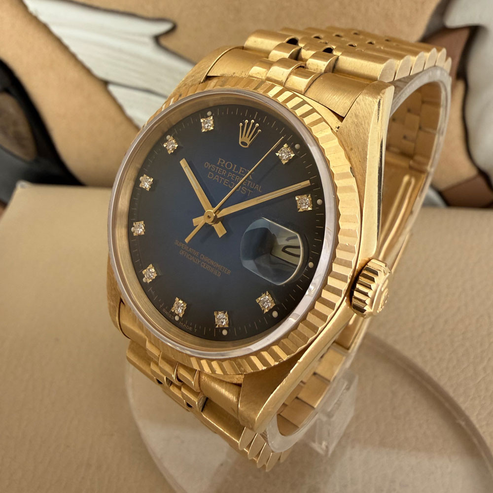 Rolex Datejust Blue Vignette Diamonds Dial 16238 1