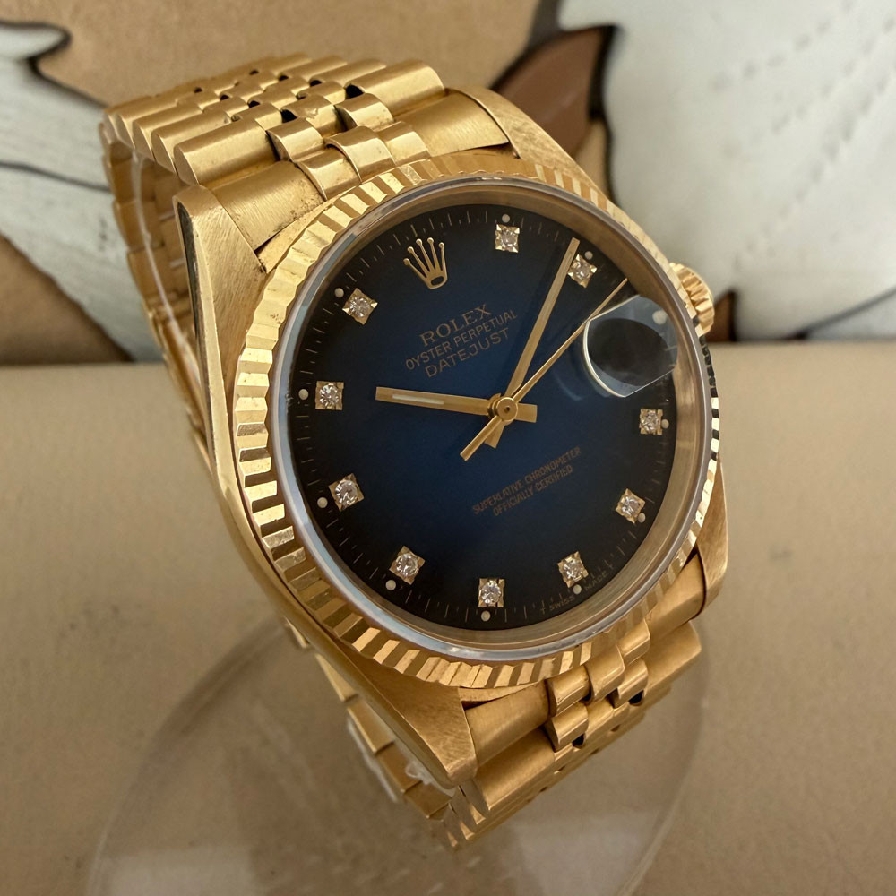 Rolex Datejust Blue Vignette Diamonds Dial 16238 2