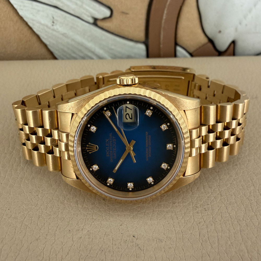 Rolex Datejust Blue Vignette Diamonds Dial 16238 6