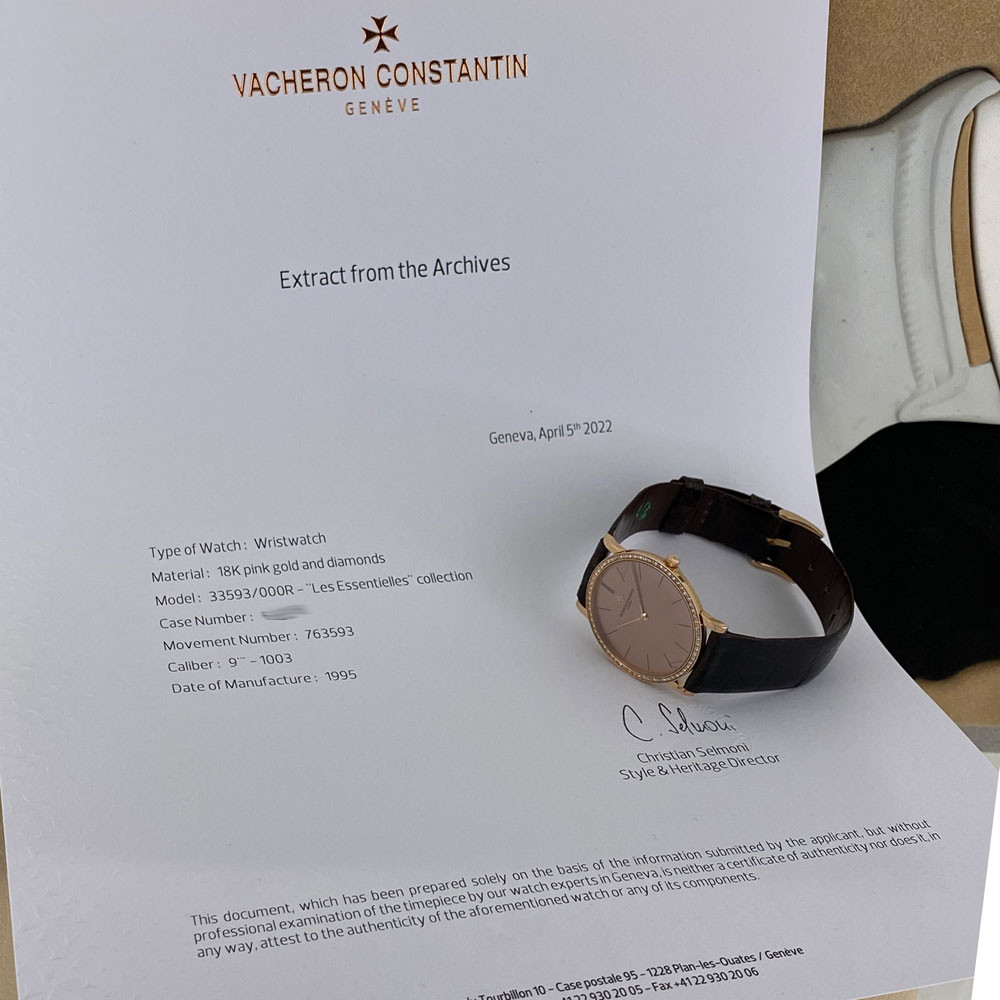 Vacheron constantin extract sale from the archives