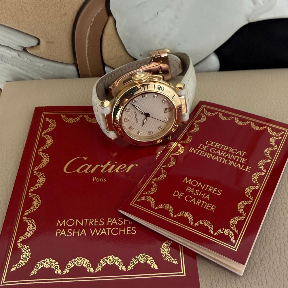 Cartier Pasha Diamonds Dial 1035 1